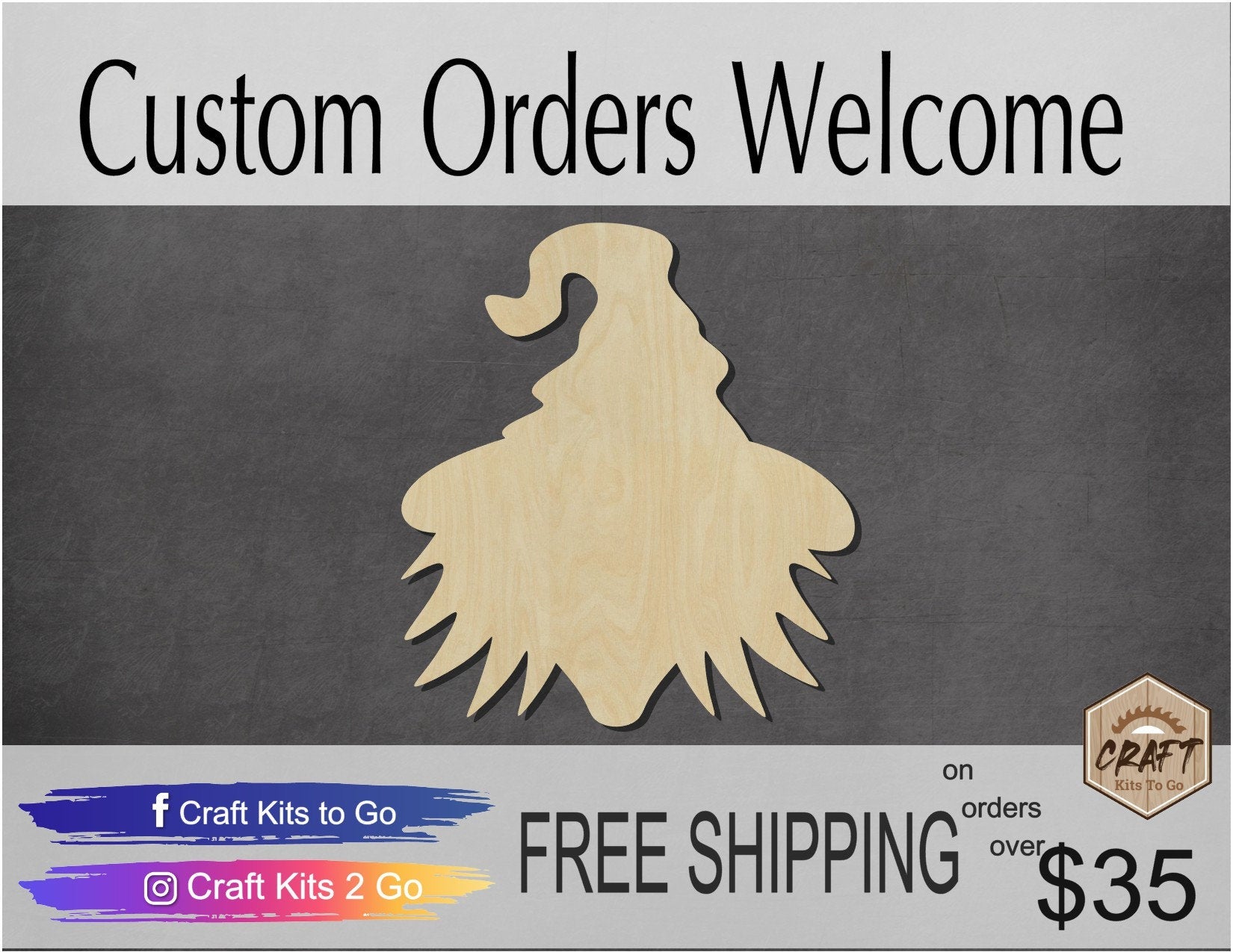 Witch Face Wood Cutouts Halloween DIY Paint #2196 - Multiple Sizes Available - Unfinished wood Cutout Shapes
