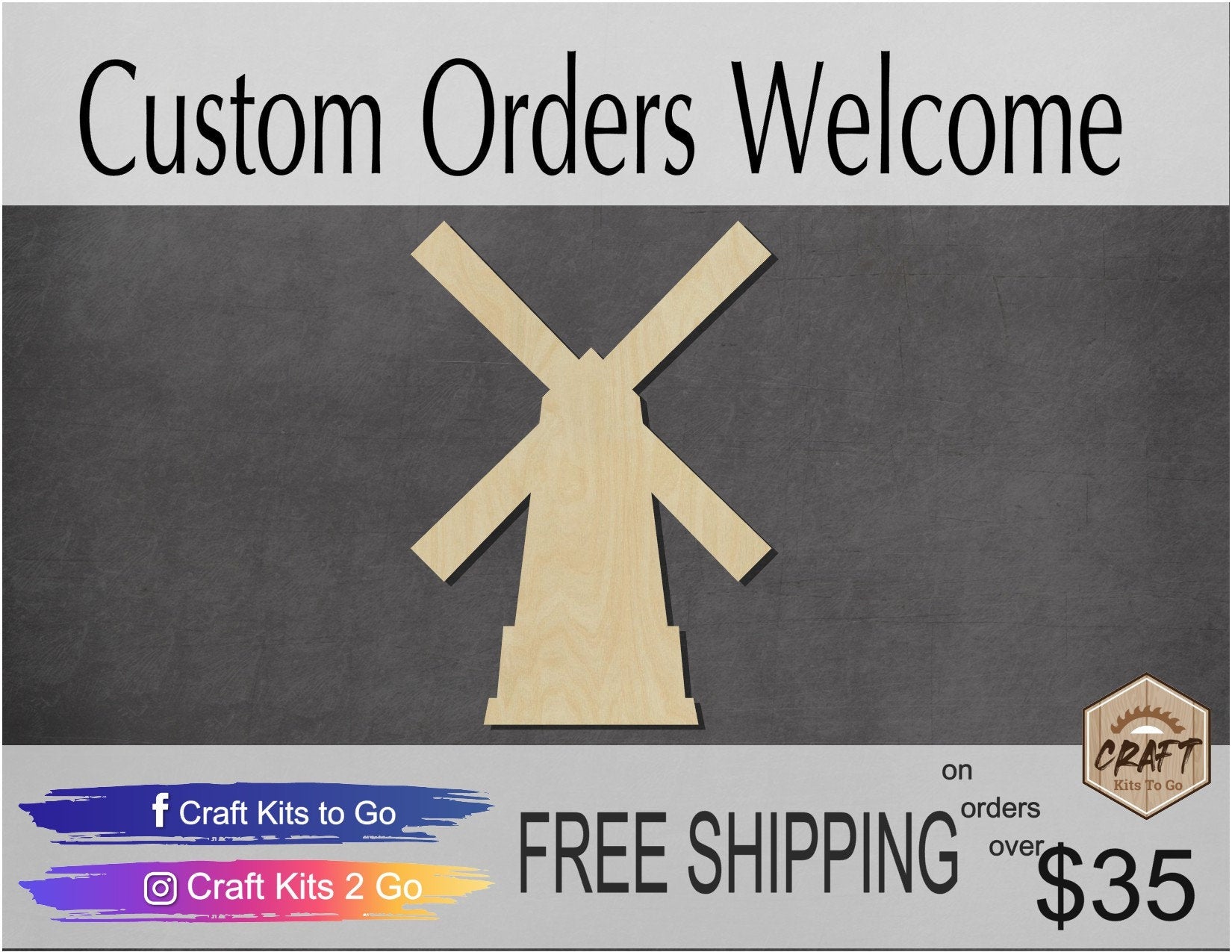 Windmill Wood Cutouts Netherlands Holland DIY Paint #2190 - Multiple Sizes Available - Unfinished wood Cutout Shapes