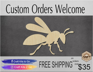 Wasp Wood Cutouts Animal cutouts zoo animals Summer time #2174 - Multiple Sizes Available - Unfinished wood Cutout Shapes