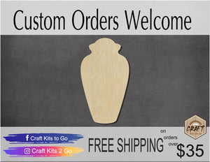 Urn Wood Cutouts DIY Paint #2153 - Multiple Sizes Available - Unfinished wood Cutout Shapes