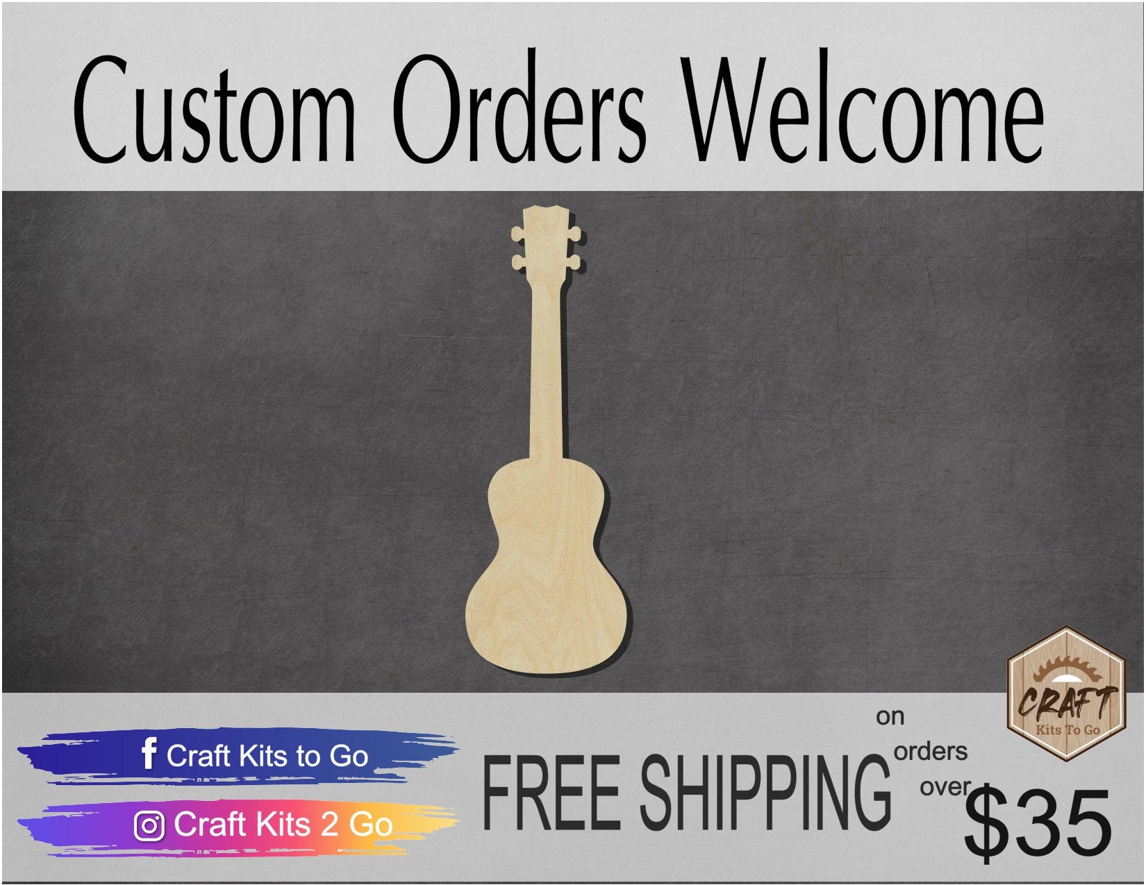 Ukulele Wood Cutouts Music Band Musician school class Paint kit blank #2148 - Multiple Sizes Available - Unfinished wood Cutout Shapes