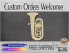 Tuba Wood Cutouts music class band marching band Musician paint kit DIY #2140 - Multiple Sizes Available - Unfinished wood Cutout Shapes