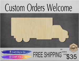 Truck Wood Cutout Transportation paint kits DIY color #2137 - Multiple Sizes Available - Unfinished wood Cutout Shapes