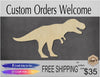 T-Rex Dinosaur wood blank cutout bedroom decor paint yourself paint kit DIY #2124 - Multiple Sizes Available - Unfinished Cutout Shapes