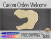T-rex Head Wood blank cutouts Bedroom decor paint yourself DIY paint kit #2123 - Multiple Sizes Available - Unfinished Cutout Shapes