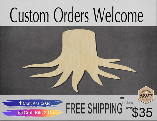 Tree Stump wood blank cutouts paint yourself DIY paint kit #2122 - Multiple Sizes Available - Unfinished Cutout Shapes