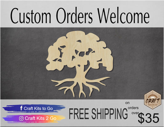 Tree of life Wood blank cutouts Paint kit nature Forrest  #2120 - Multiple Sizes Available - Unfinished Cutout Shapes