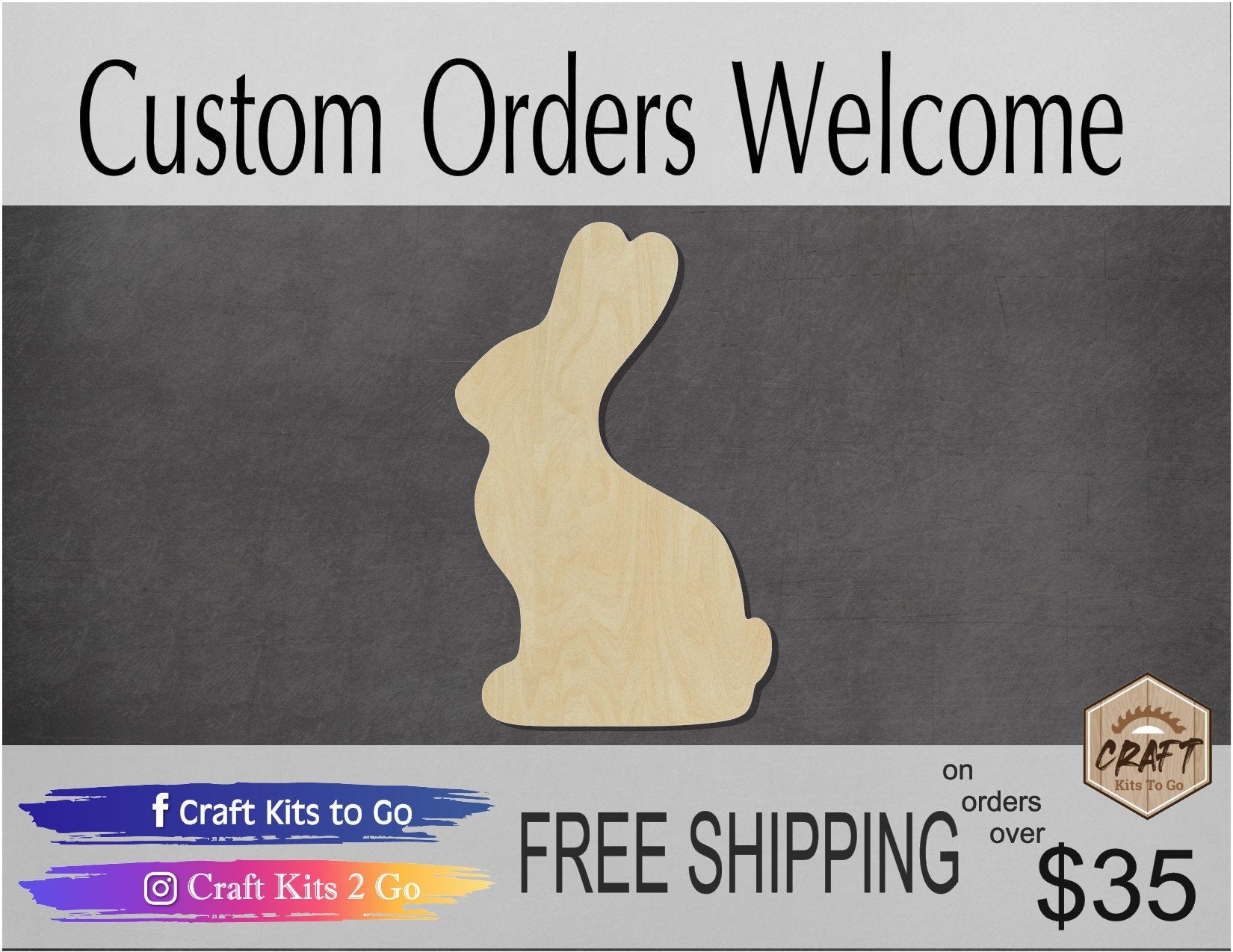 Chocolate Bunny Wood cutouts blank Easter Easter Day Paint yourself Paint kit #1307 - Multiple Sizes Available - Unfinished Cutout Shapes