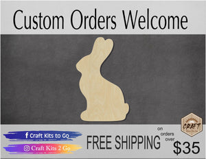 Chocolate Bunny Wood cutouts blank Easter Easter Day Paint yourself Paint kit #1307 - Multiple Sizes Available - Unfinished Cutout Shapes