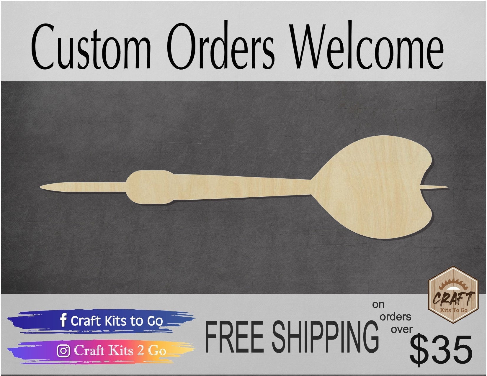 Dart blank wood cutouts shape cutouts sports paint it yourself DIY #1364 - Multiple Sizes Available - Unfinished Cutout Shapes