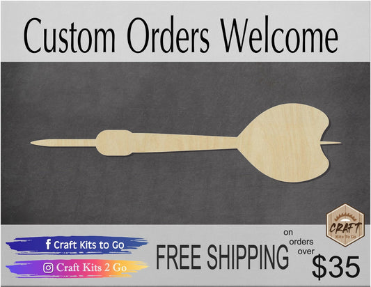 Dart blank wood cutouts shape cutouts sports paint it yourself DIY #1364 - Multiple Sizes Available - Unfinished Cutout Shapes