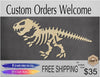 Dinosaur Skeleton DIY paint kit color yourself kit bedroom #1378 - Multiple Sizes Available - Unfinished Cutout Shapes