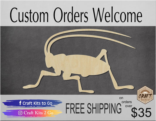Cricket cutout bugs DIY paint kit Paint yourself zoo animals #1393 - Multiple Sizes Available - Unfinished Cutout Shapes