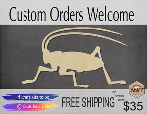 Cricket cutout bugs DIY paint kit Paint yourself zoo animals #1393 - Multiple Sizes Available - Unfinished Cutout Shapes