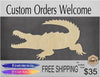 Crocodile wood blank cutouts zoo animals animal cutouts DIY paint #1395 - Multiple Sizes Available - Unfinished Cutout Shapes