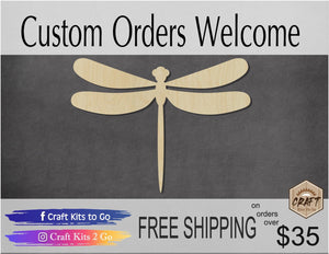 Dragon Fly cutouts Garden Flowers Bugs DIY paint kit Paint yourself #1404 - Multiple Sizes Available - Unfinished Cutout Shapes