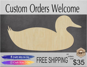 Duck pond duck cutouts wood blanks animal cutouts zoo animals DIY paint kit #1417 - Multiple Sizes Available - Unfinished Cutout Shapes