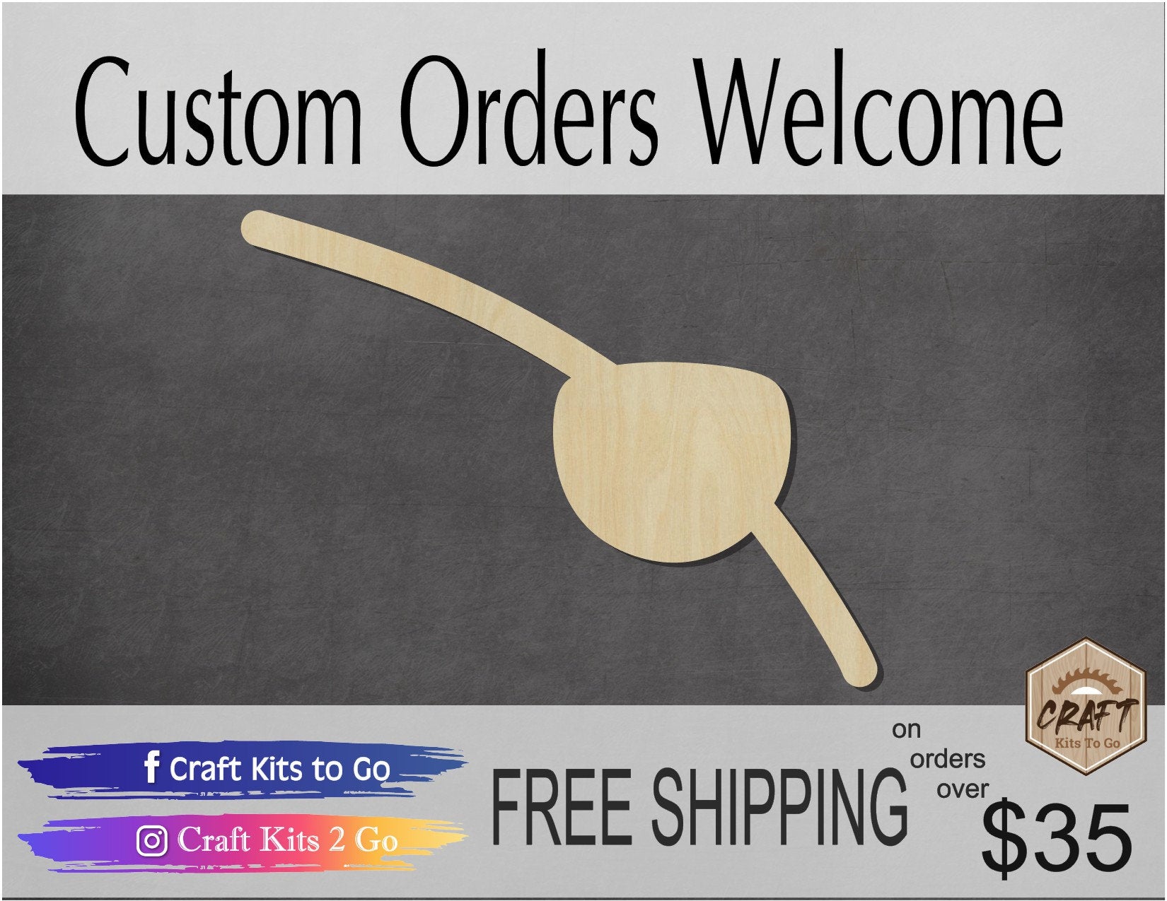 Eye Patch Cutout Pirate wood cutouts Custom words Bedroom decor DIY Paint kit #1449 - Multiple Sizes Available - Unfinished Cutout Shapes