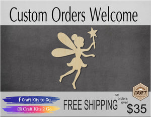 Fairy Cutout wood cutouts Fairy Dust Magic tooth Fairy DIY Paint kit #1450 - Multiple Sizes Available - Unfinished Cutout Shapes