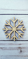 Snowflake wood cutouts wood shapes Winter Snowing cold DIY Paint kit #1678 - Multiple Sizes Available - Unfinished Wood Cutout Shapes