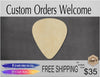Guitar Pick Cutout wood blank cutouts Musician Music Class Band DIY Paint kit #1565 - Multiple Sizes Available - Unfinished Cutout Shapes