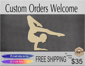 Gymnast wood blank cutouts Gym Workout Sports DIY Paint kit Paint yourself #1568 - Multiple Sizes Available - Unfinished Cutout Shapes