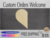 Half Heart wood blank cutouts Broken heart Valentine's Day DIY paint kit #1572 - Multiple Sizes Available - Unfinished Cutout Shapes