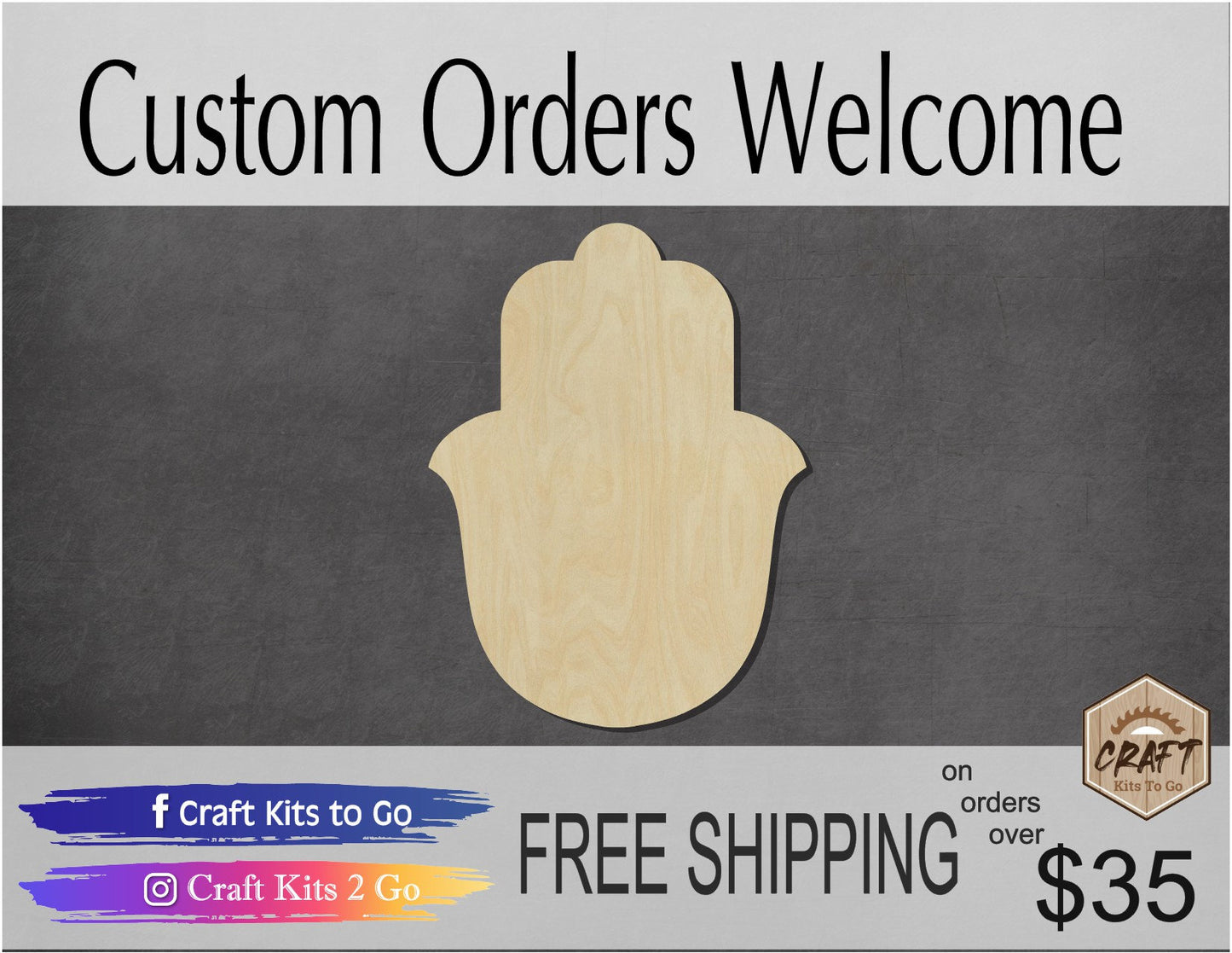 Hamsa wood shapes DIY paint kit Paint yourself Craft night #1576 - Multiple Sizes Available - Unfinished Cutout Shapes