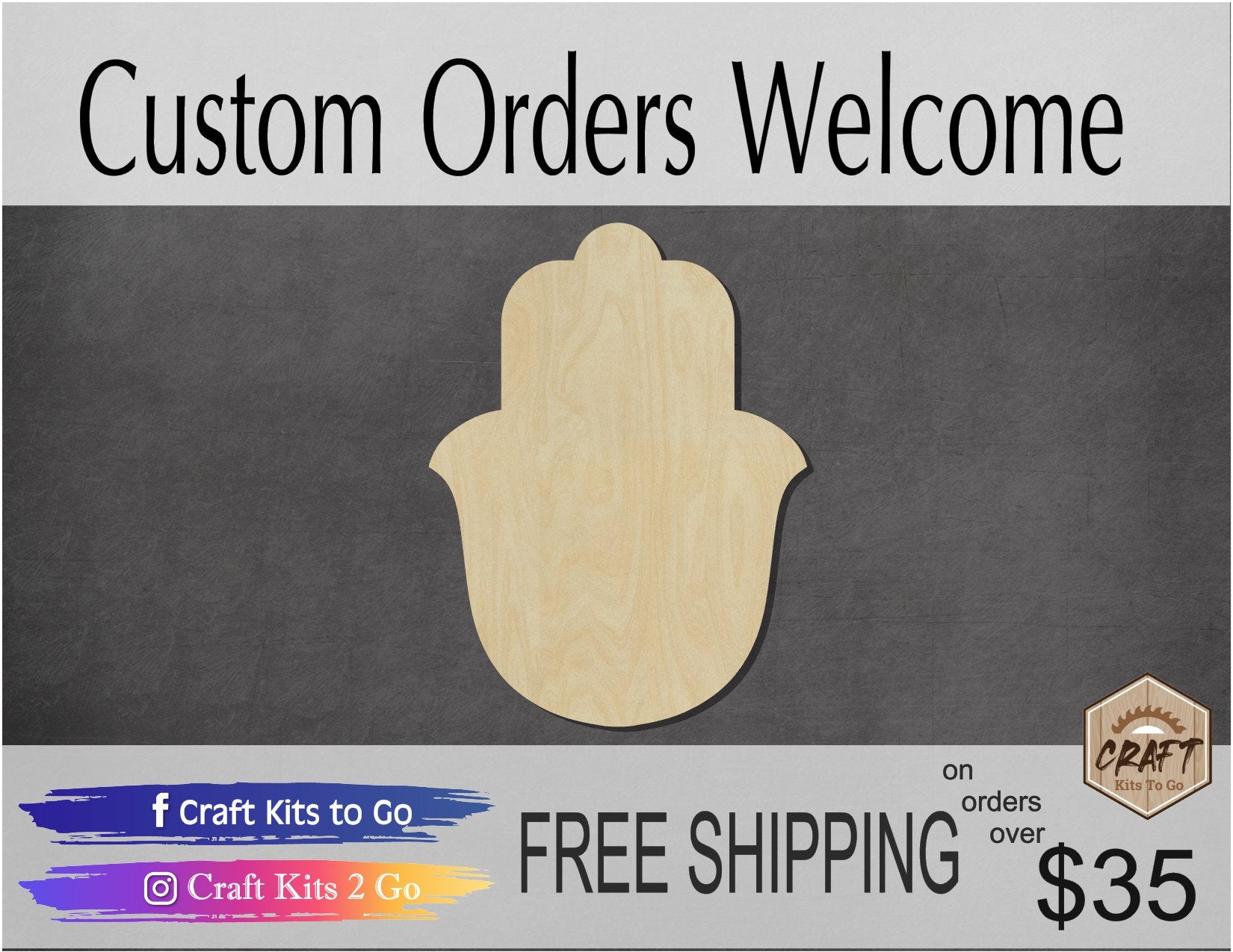 Hamsa wood shapes DIY paint kit Paint yourself Craft night #1576 - Multiple Sizes Available - Unfinished Cutout Shapes
