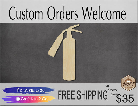Fire Extinguisher wood cutouts Fire Fighter Emergency Fire DIY Paint kit #1463 - Multiple Sizes Available - Unfinished wood Cutout Shapes