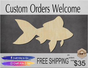 Fish Pet Fish animal cutouts wood cutouts DIY paint Bedroom decor #1472 - Multiple Sizes Available - Unfinished Wood Cutout Shapes