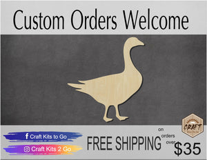 Goose wood cutouts animal cutouts animal shapes Zoo animals DIY paint kit #1545 - Multiple Sizes Available - Unfinished wood cutout shapes