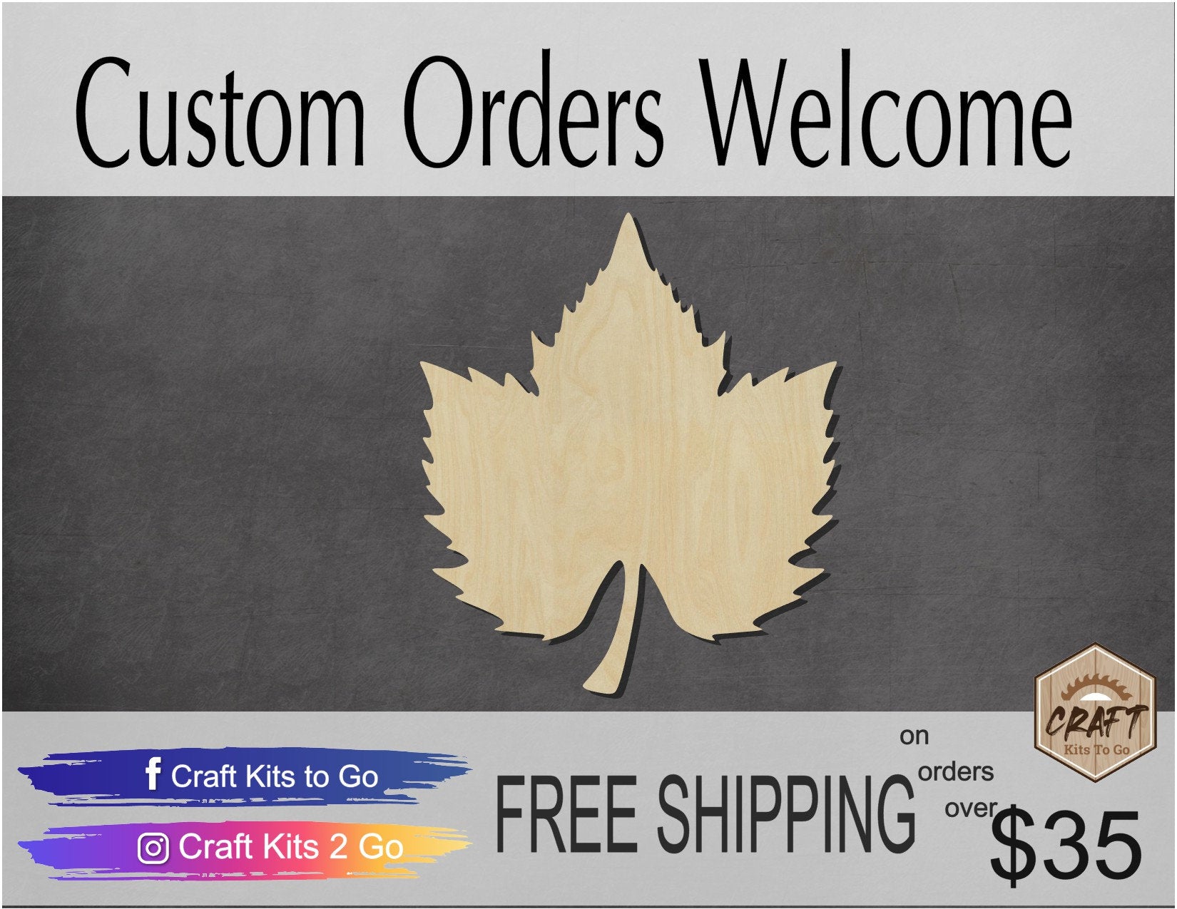 Grape Leaf wood cutout Plants Garden Grapes Wine DIY Paint kit #1550 - Multiple Sizes Available - Unfinished wood cutouts shapes