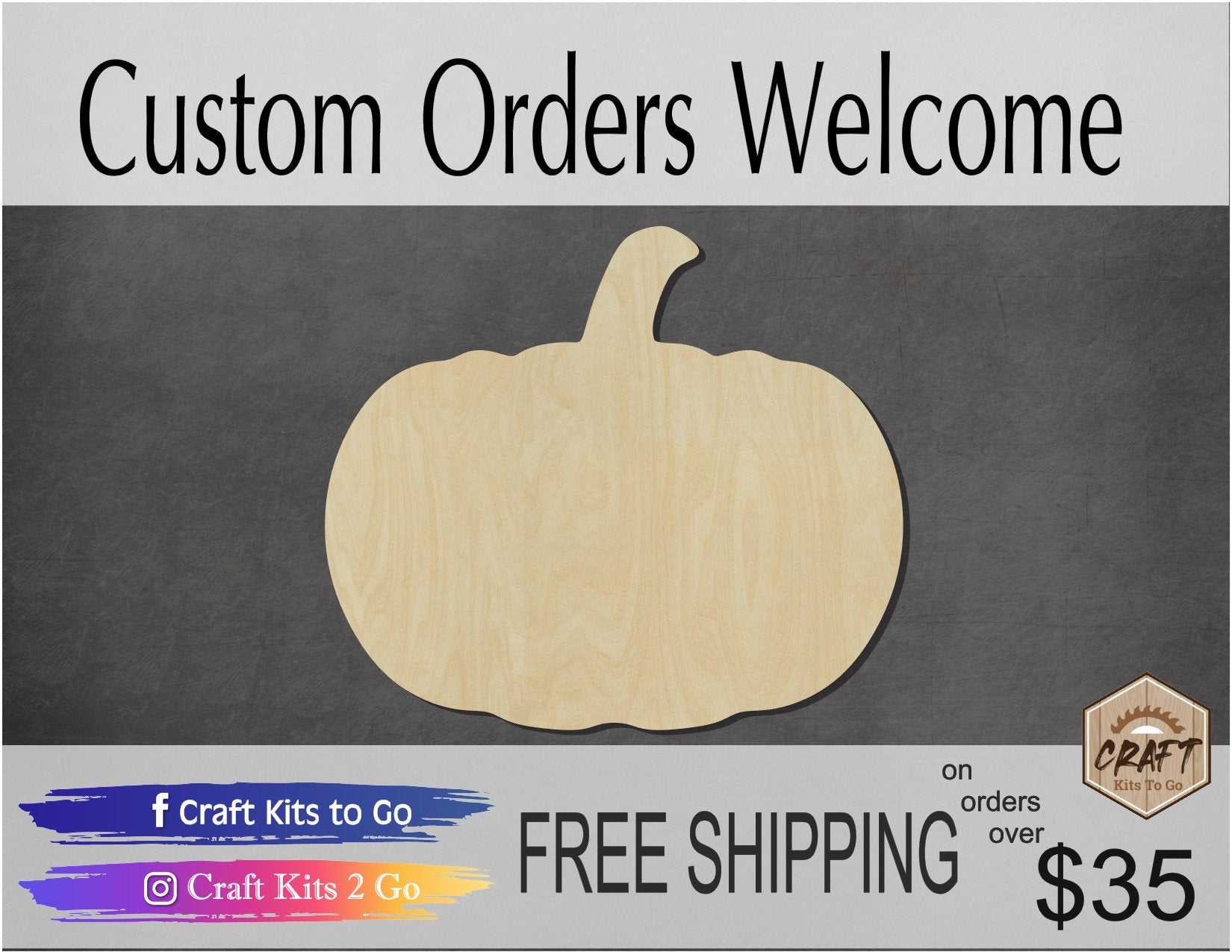 Pumpkin wood cutout Halloween decor Halloween Craft DIY paint kit #1895 - Multiple Sizes Available - Unfinished Wood Cutouts Shapes