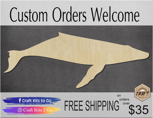 Humpback Whale wood cutout wood shapes ocean animals animal cutouts sea #1619 - Multiple Sizes Available - Unfinished Wood Cutouts Shapes