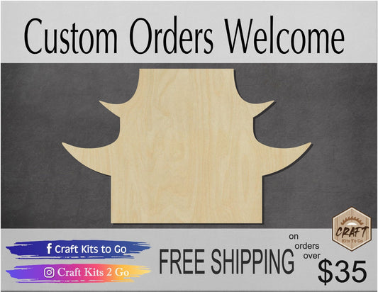 Japanese House wood cutout wood shapes DIY Paint kit #1636 - Multiple Sizes Available - Unfinished Wood Cutouts Shapes