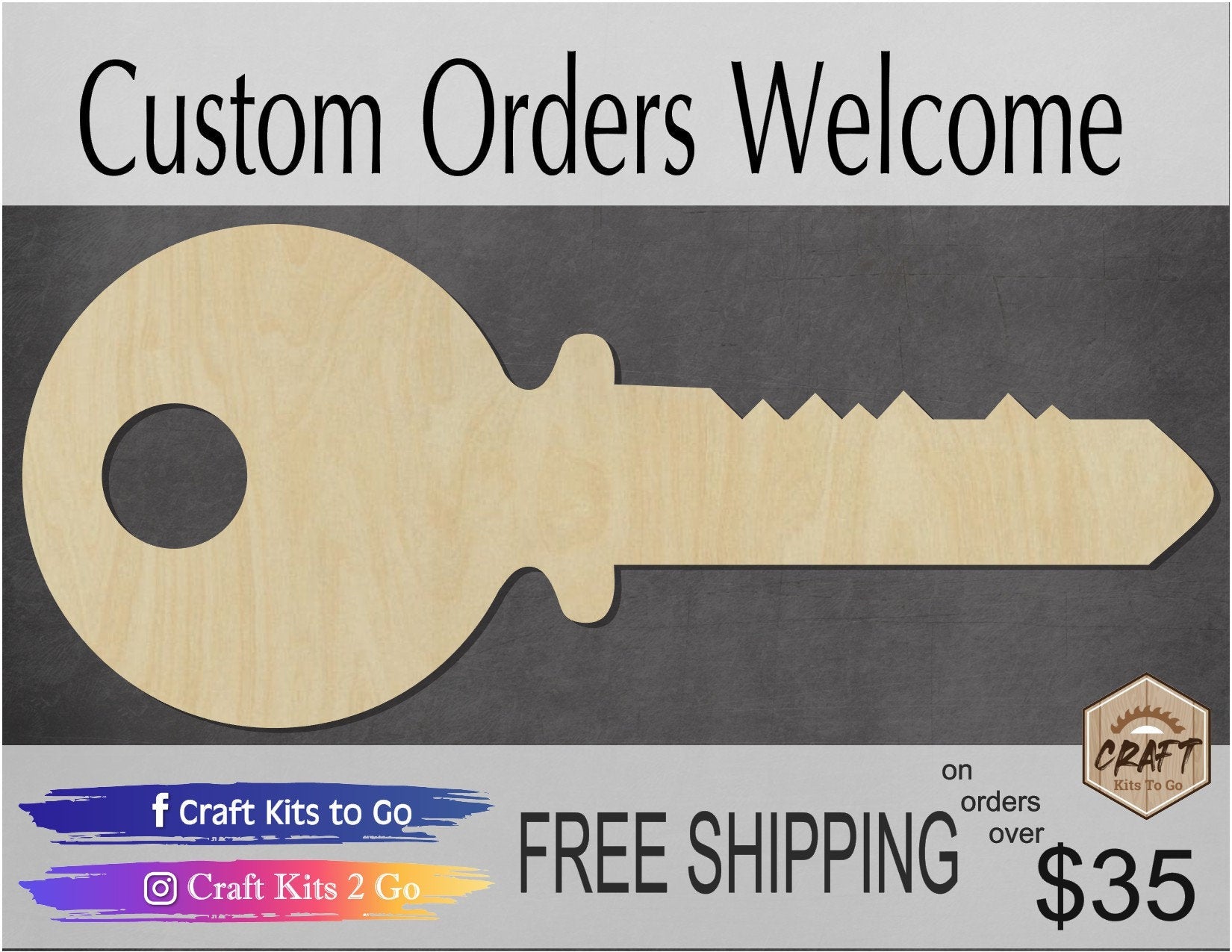 Key wood cutout wood shapes Closing gift Housewarming gift DIY Paint kit #1650 - Multiple Sizes Available - Unfinished wood Cutout Shapes