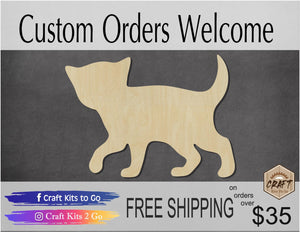 Kitten Wood cutouts wood shapes animal cutouts animal shapes DIY #1654 - Multiple Sizes Available - Unfinished Wood Cutout Shapes