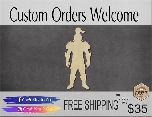 Knight wood cutouts wood shapes DIY paint kit History #1657 - Multiple Sizes Available - Unfinished Wood Cutout Shapes