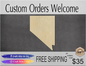 Nevada State wood shape wood cutouts State cutouts State Shapes DIY Paint #1777 - Multiple Sizes Available - Unfinished Wood Cutout Shapes