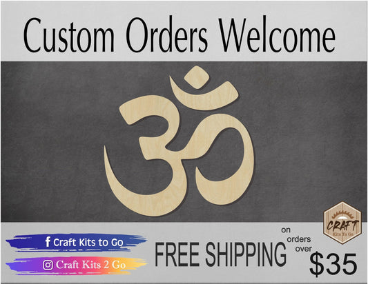 Ohm Symbol wood shape wood cutouts DIY paint kit #1796 - Multiple Sizes Available - Unfinished Wood Cutout Shapes