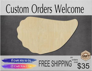 Oyster wood shape wood cutouts DIY Paint kit Beach #1811 - Multiple Sizes Available - Unfinished Wood Cutout Shapes