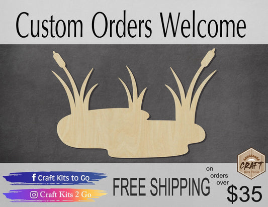 Pond wood shape wood cutouts DIY Paint kit #1874 - Multiple Sizes Available - Unfinished Wood Cutout Shapes