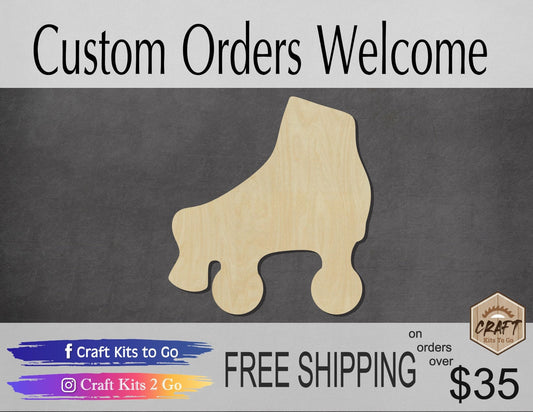 Roller Skates Wood shape wood cutouts Sports DIY paint kit #1931 - Multiple Sizes Available - Unfinished Wood Cutout Shapes