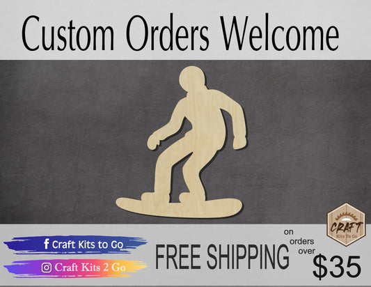 Snowboarder wood shape wood cutouts winter sports Mountain Snow DIY Paint #2025 - Multiple Sizes Available - Unfinished Wood Cutout Shapes