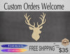 Stag Head wood shape wood cutouts animal cutouts DIY Paint kit #2052 - Multiple Sizes Available - Unfinished Wood Cutout Shapes