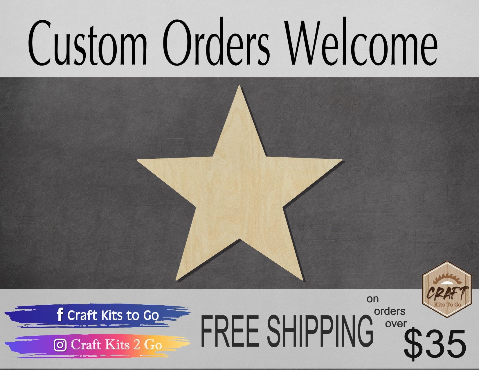 Star wood shape wood cutouts shape cutouts DIY Paint kit #2057 - Multiple Sizes Available - Unfinished Wood Cutout Shapes