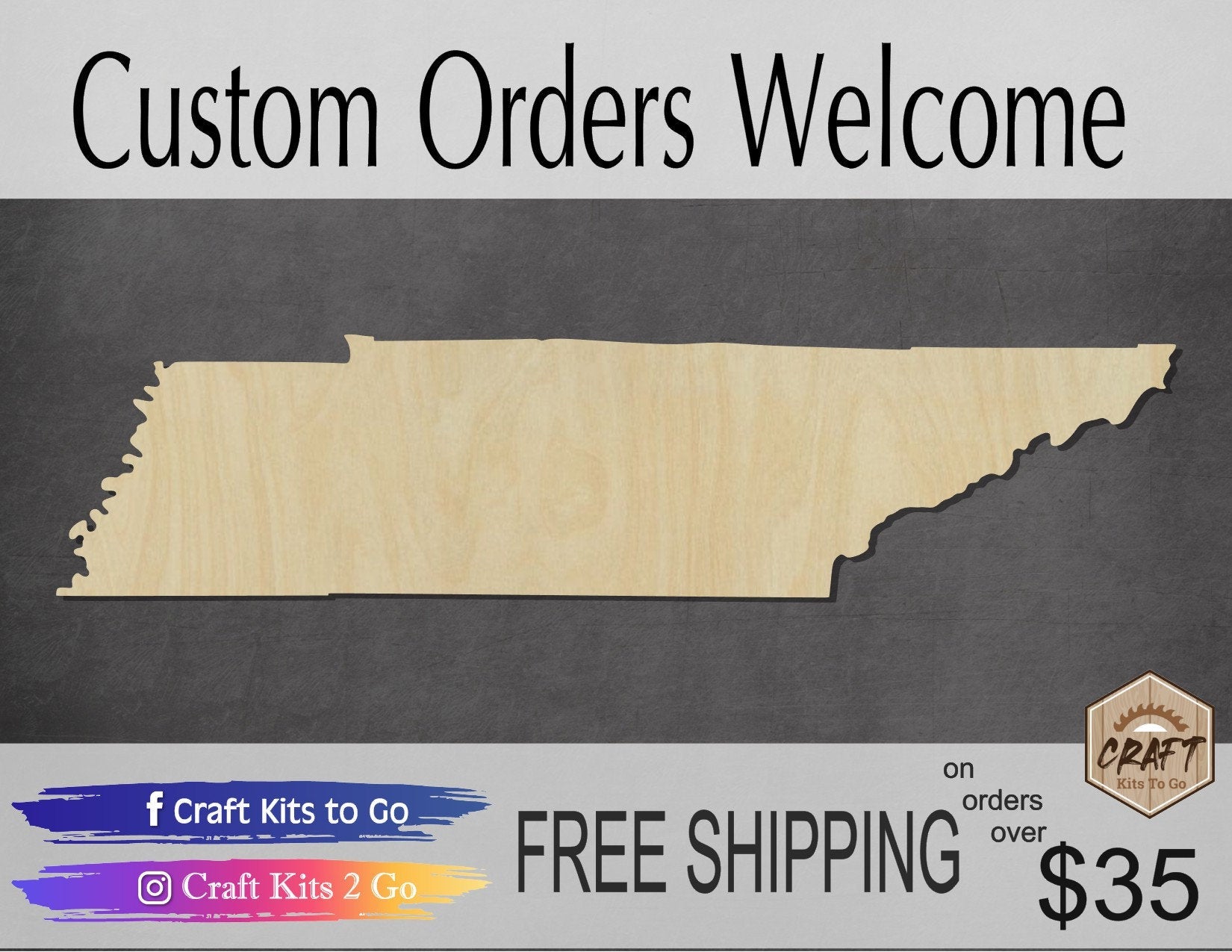 Tennessee State wood shape wood cutouts State cutouts DIY paint kit #2091 - Multiple Sizes Available - Unfinished Wood Cutout Shapes