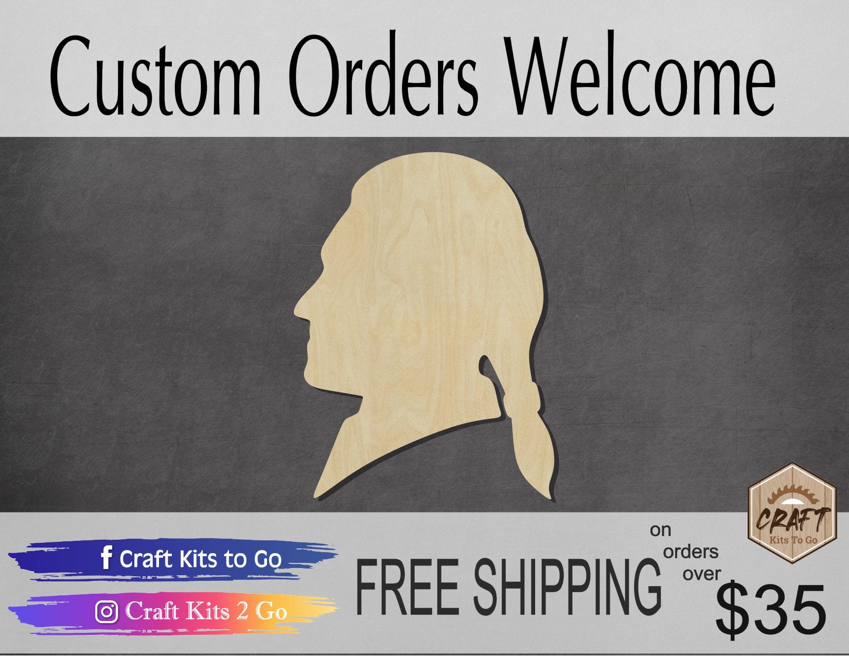 Thomas Jefferson wood shape wood cutouts History DIY Paint kit #2096 - Multiple Sizes Available - Unfinished Wood Cutout Shapes