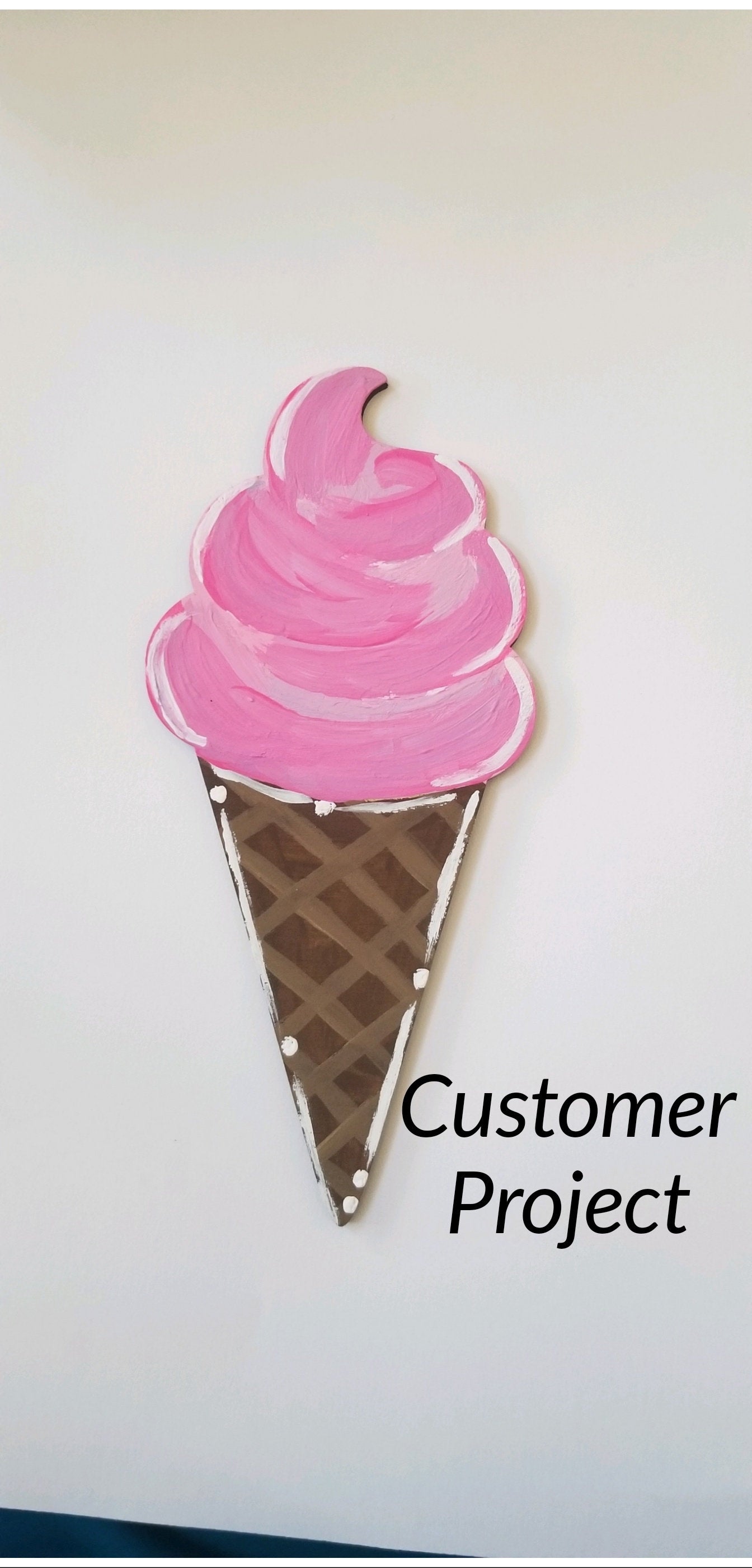 Ice Cream Cone wood cutout Food cutout Summertime Summer decor DIY Paint #1623 - Multiple Sizes Available - Unfinished wood Cutouts Shapes
